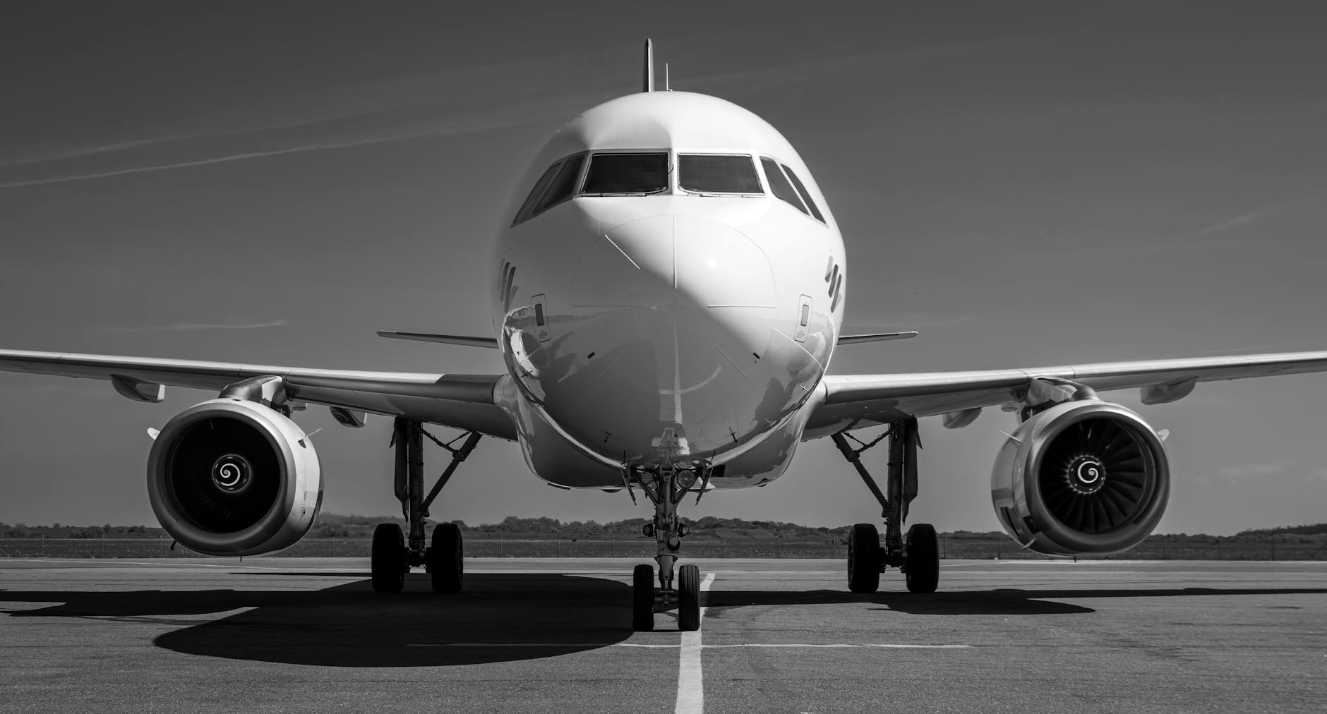 front view of a modern passenger jet