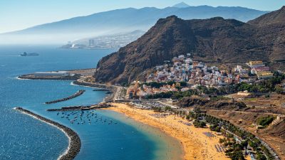 aerial view of playa de las teresitas tenerife