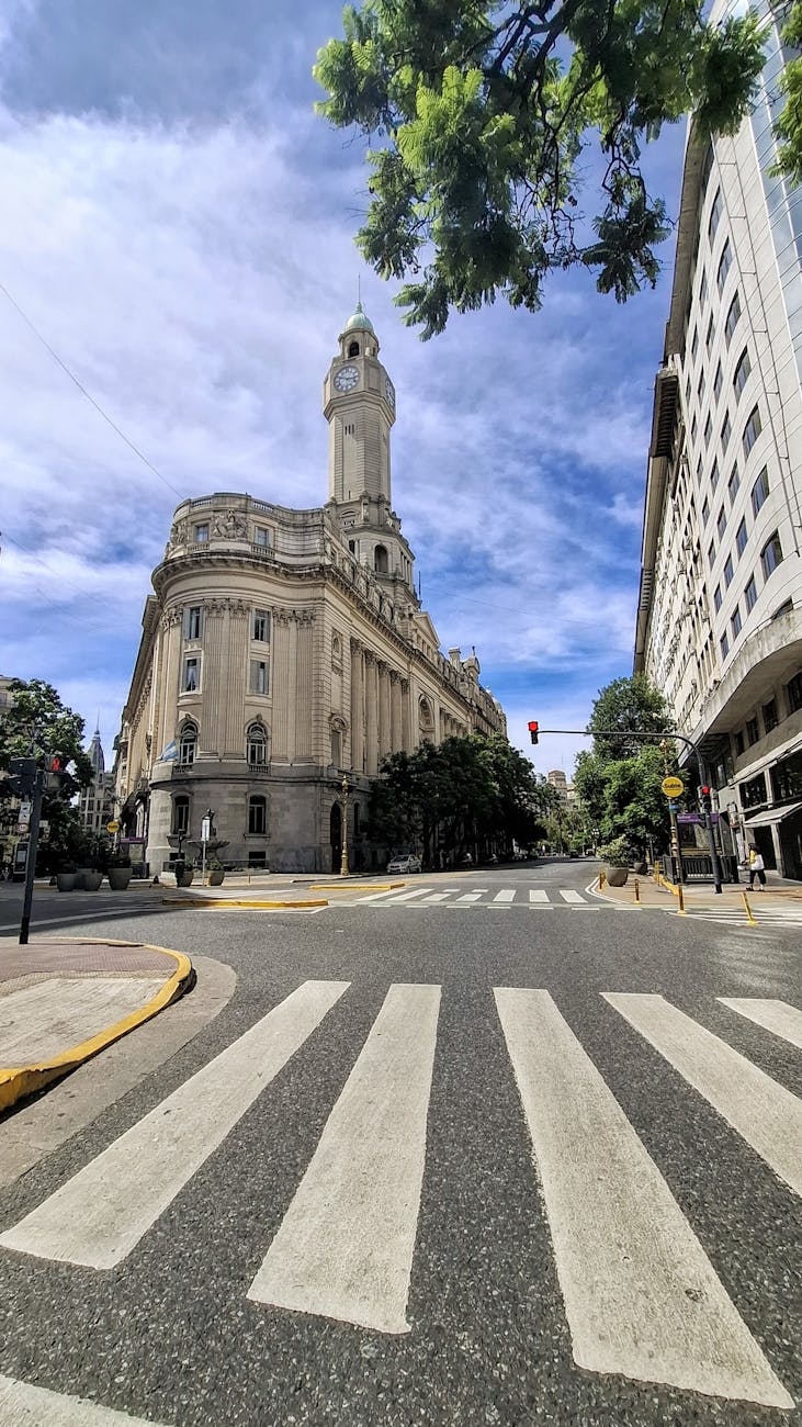 buenos aires historical building with crosswalk
