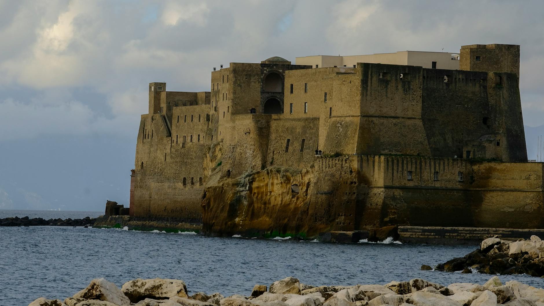 majestic castel dell ovo by the naples seaside
