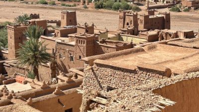 aerial view of traditional moroccan village