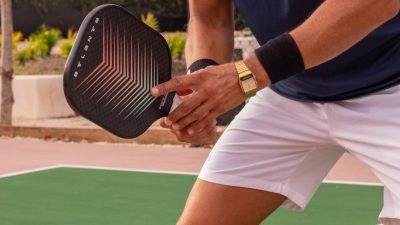 pickleball player on outdoor court