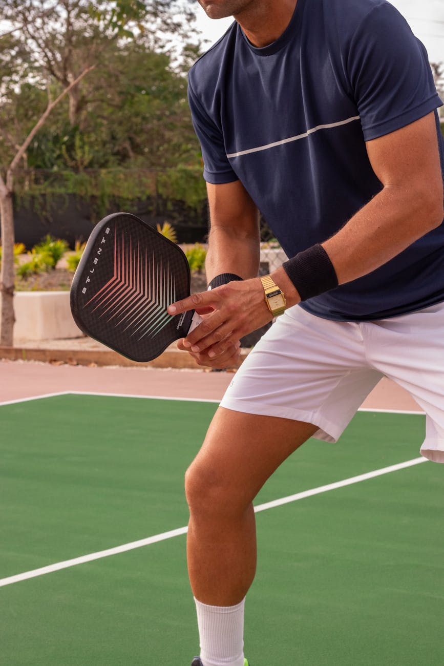 pickleball player on outdoor court
