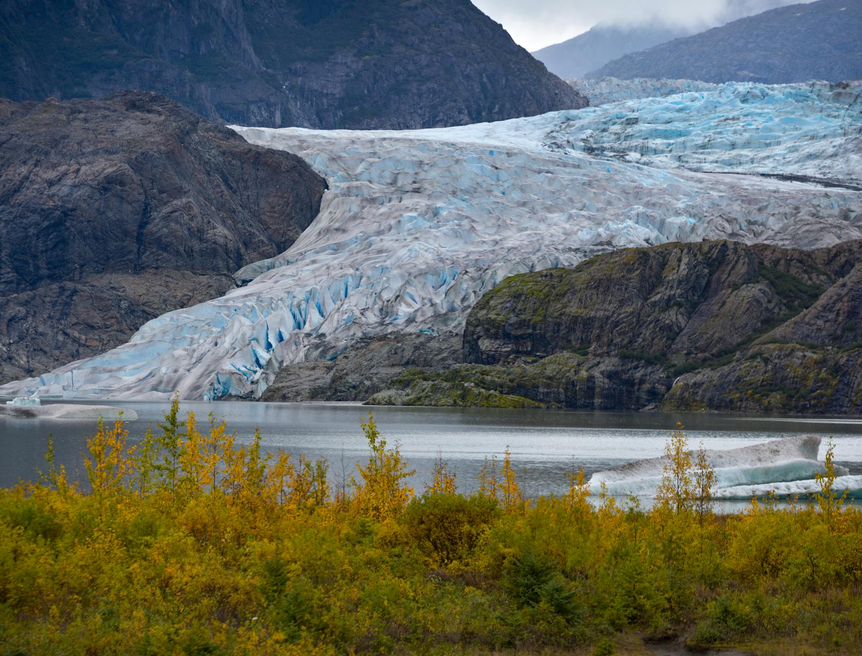 majestic glacier landscape in autumn