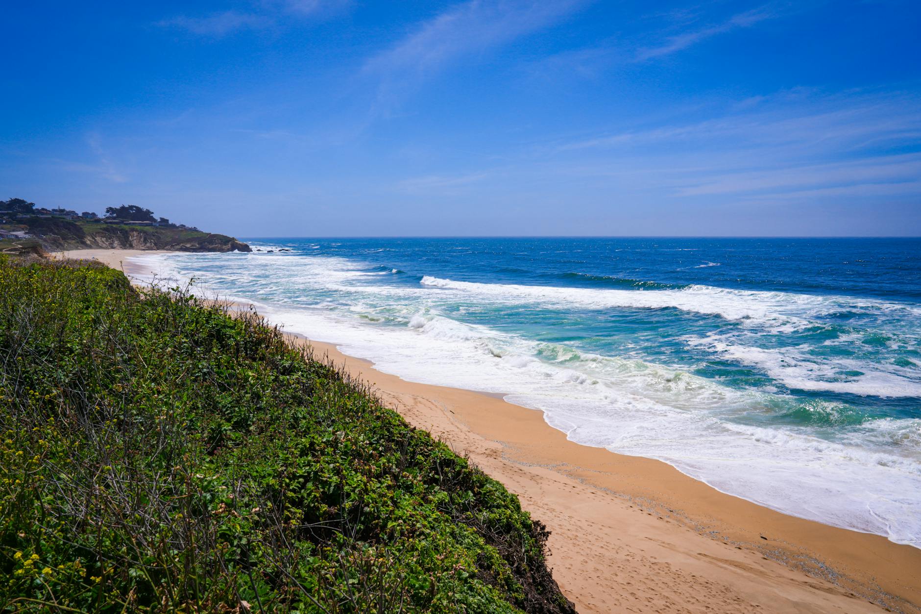 stunning pacifica beach view with waves
