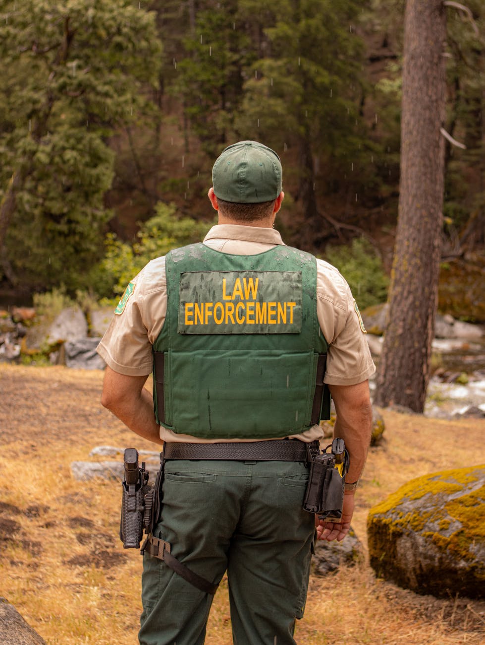law enforcement officer in forest environment