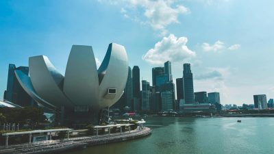 singapore skyline with marina bay sands