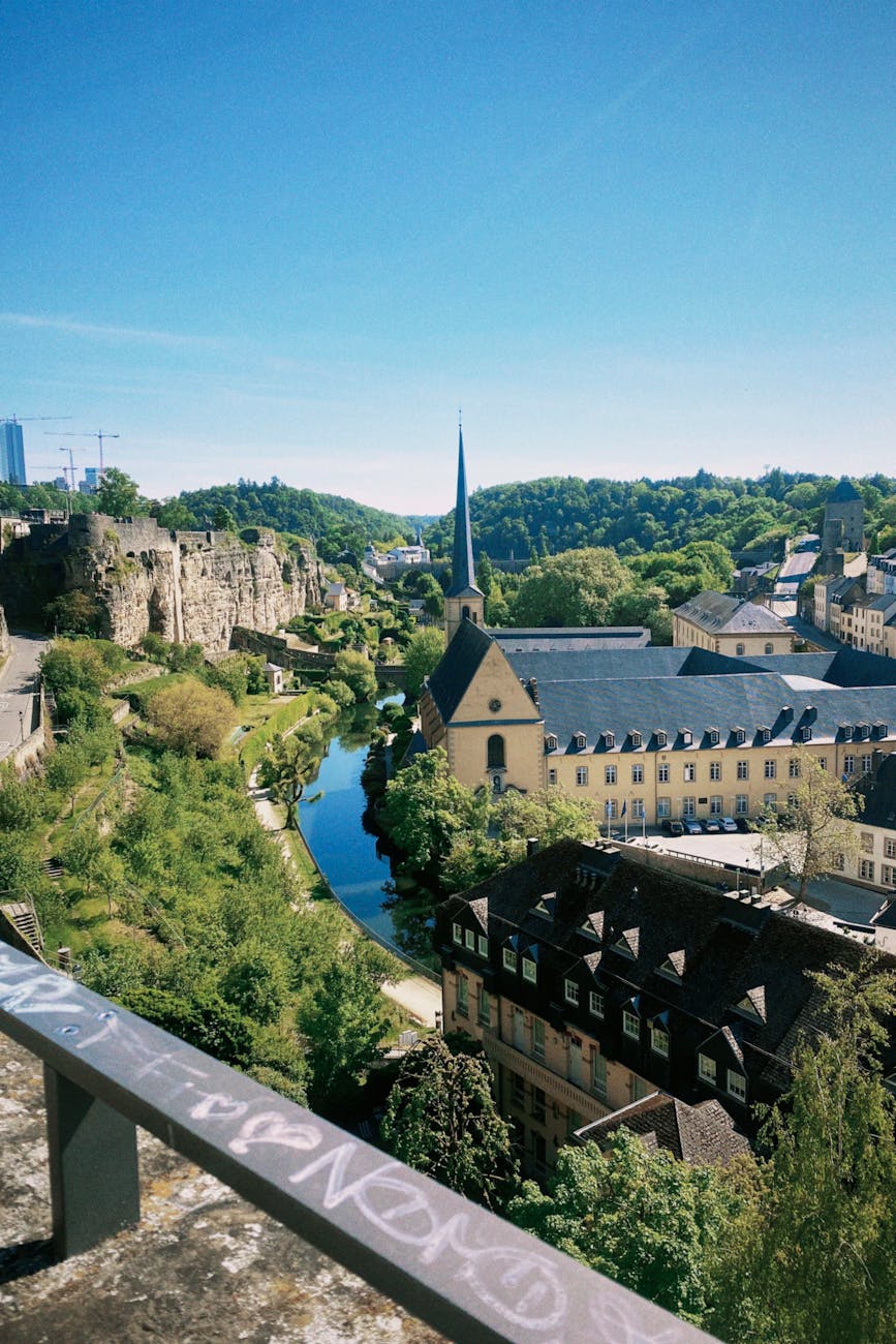 scenic luxembourg city view with alzette river