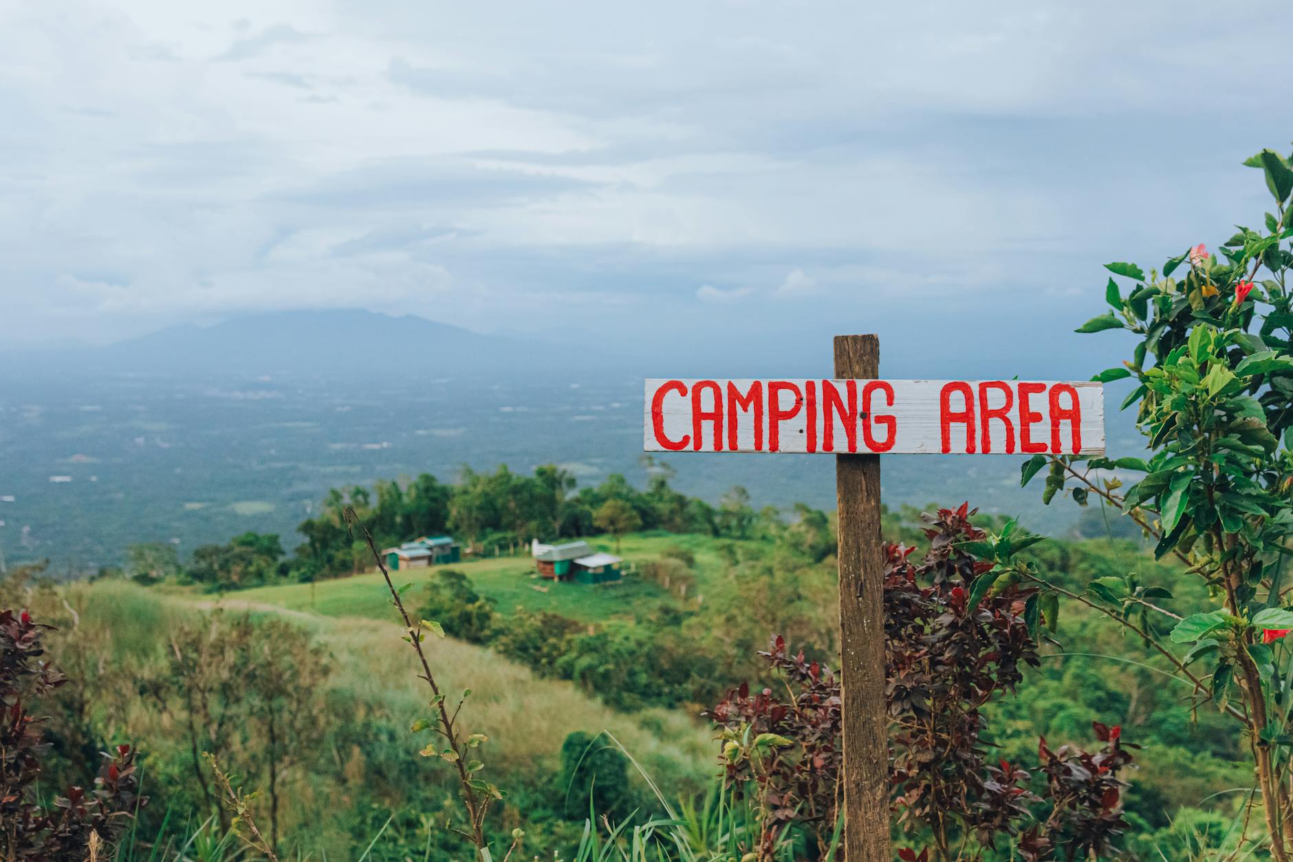scenic camping area with mountain view