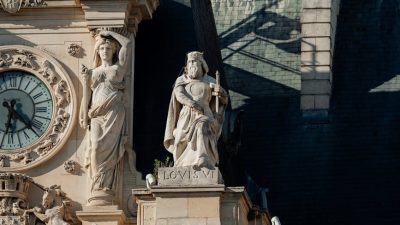 ornate french architecture with sculptures