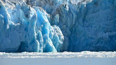 majestic ice formations at dawes glacier