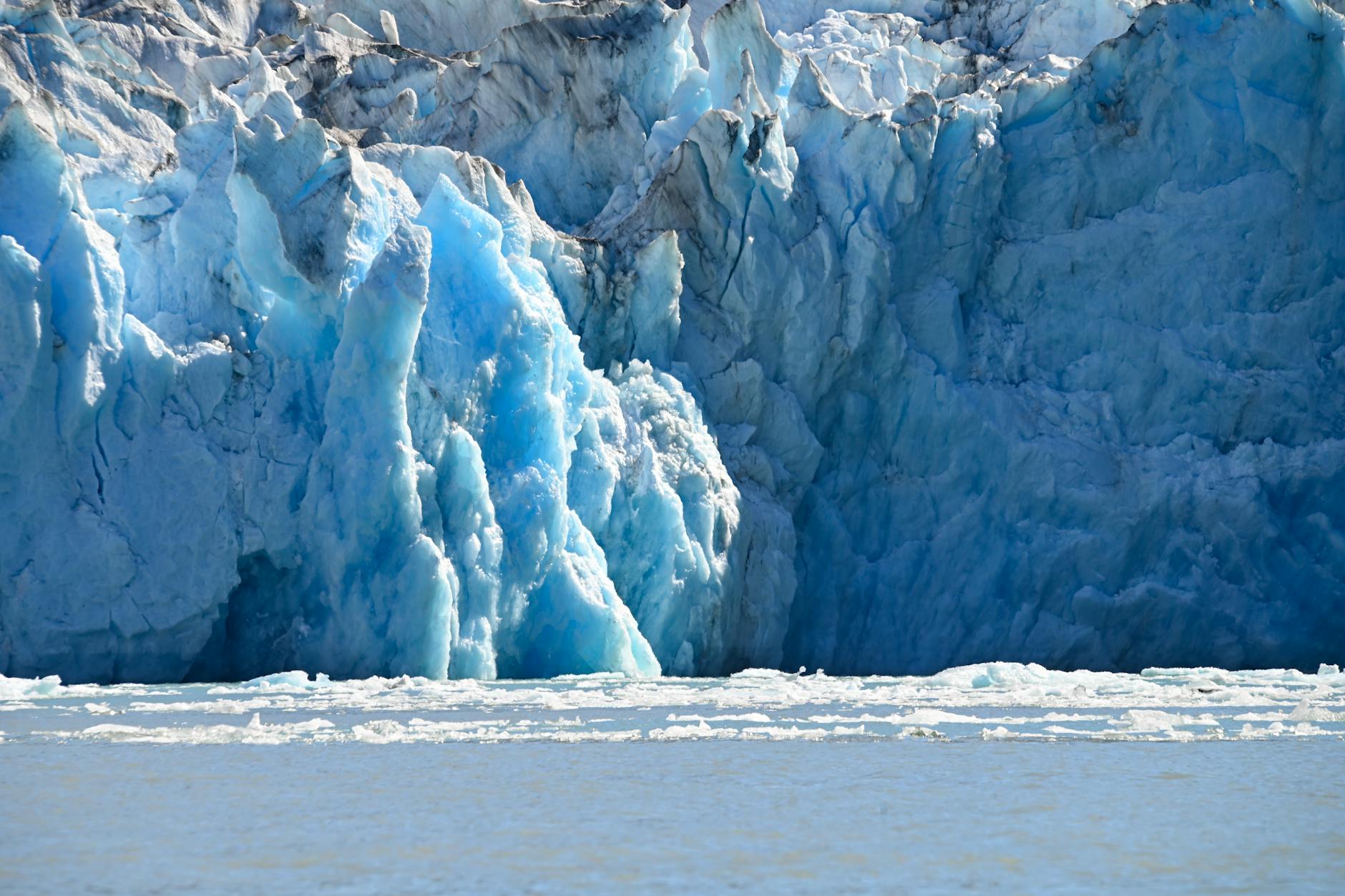 majestic ice formations at dawes glacier