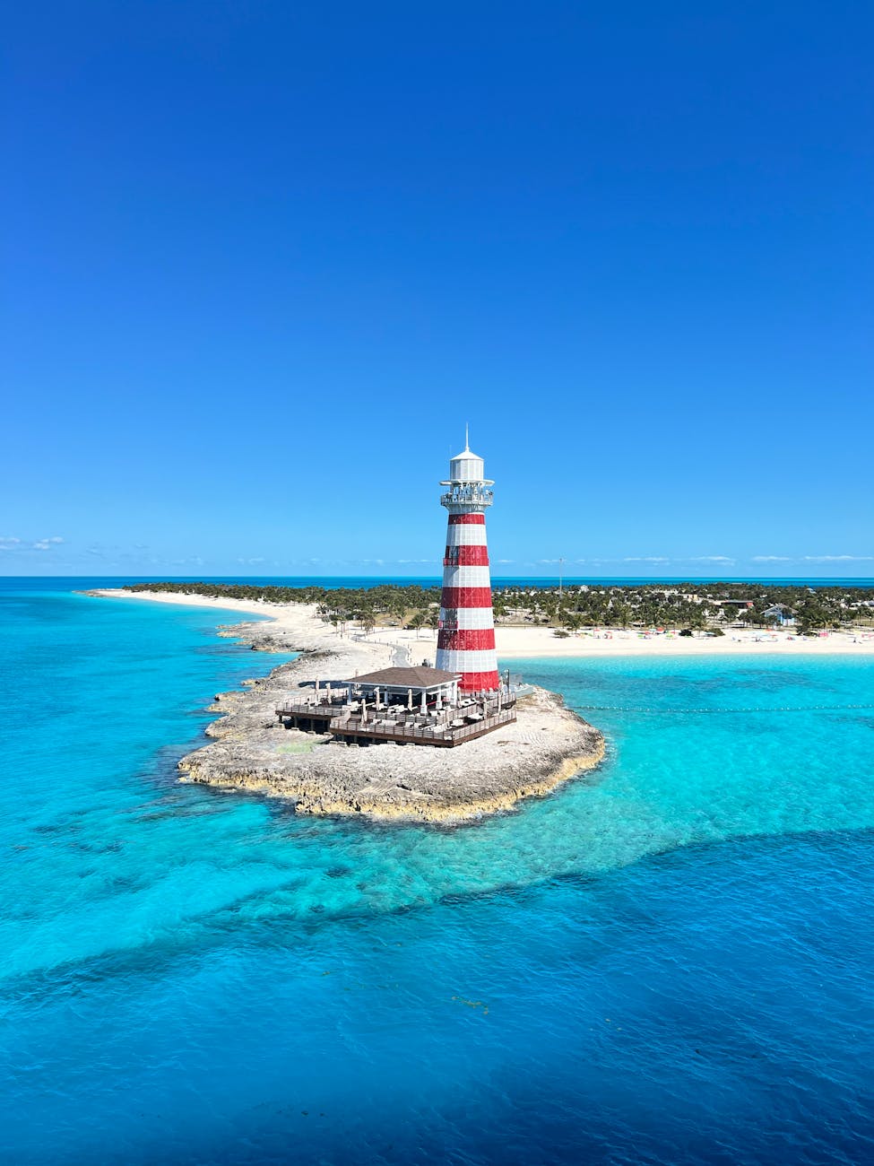 bimini lighthouse on azure waters
