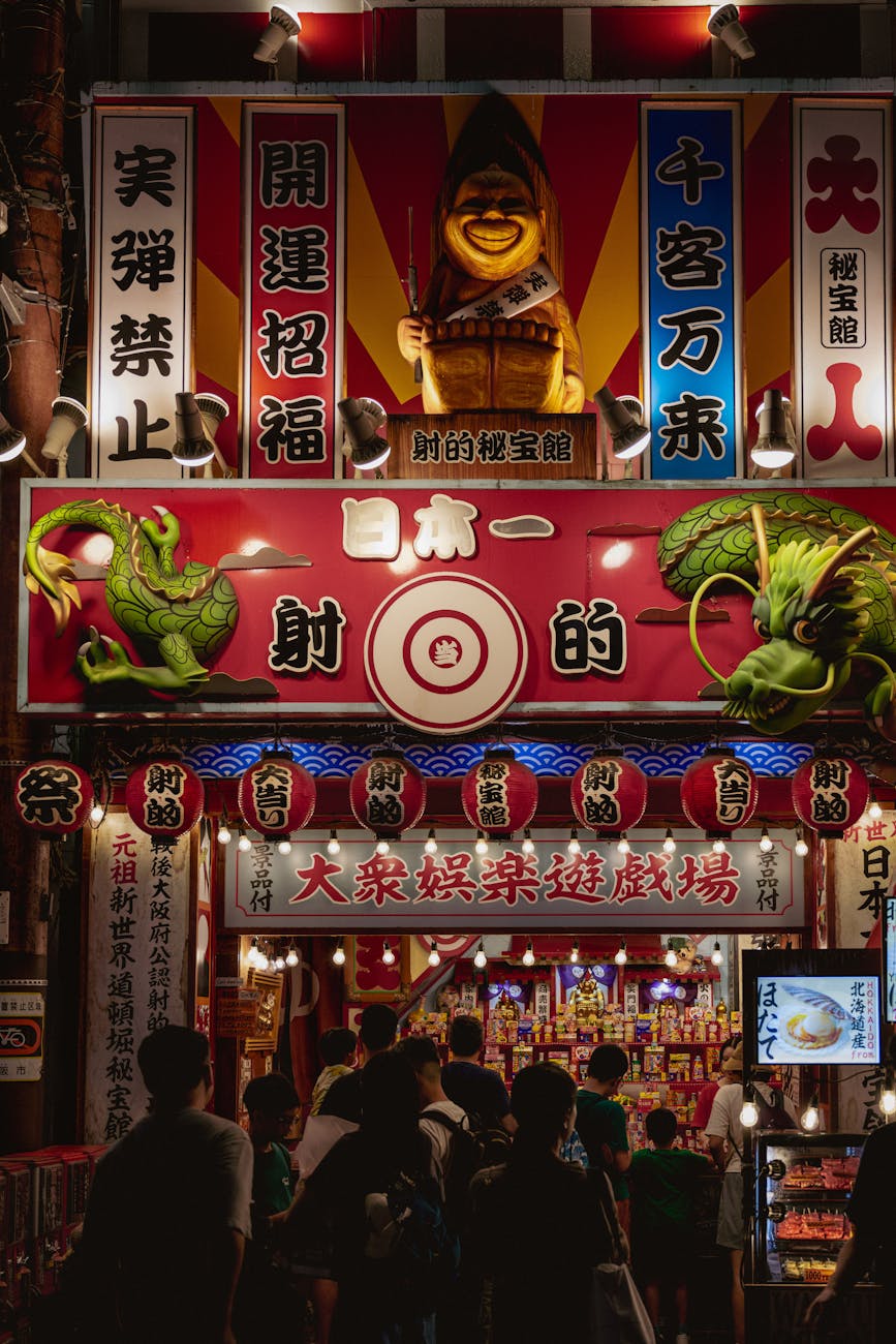 night neon signs in dotonbori osaka japan