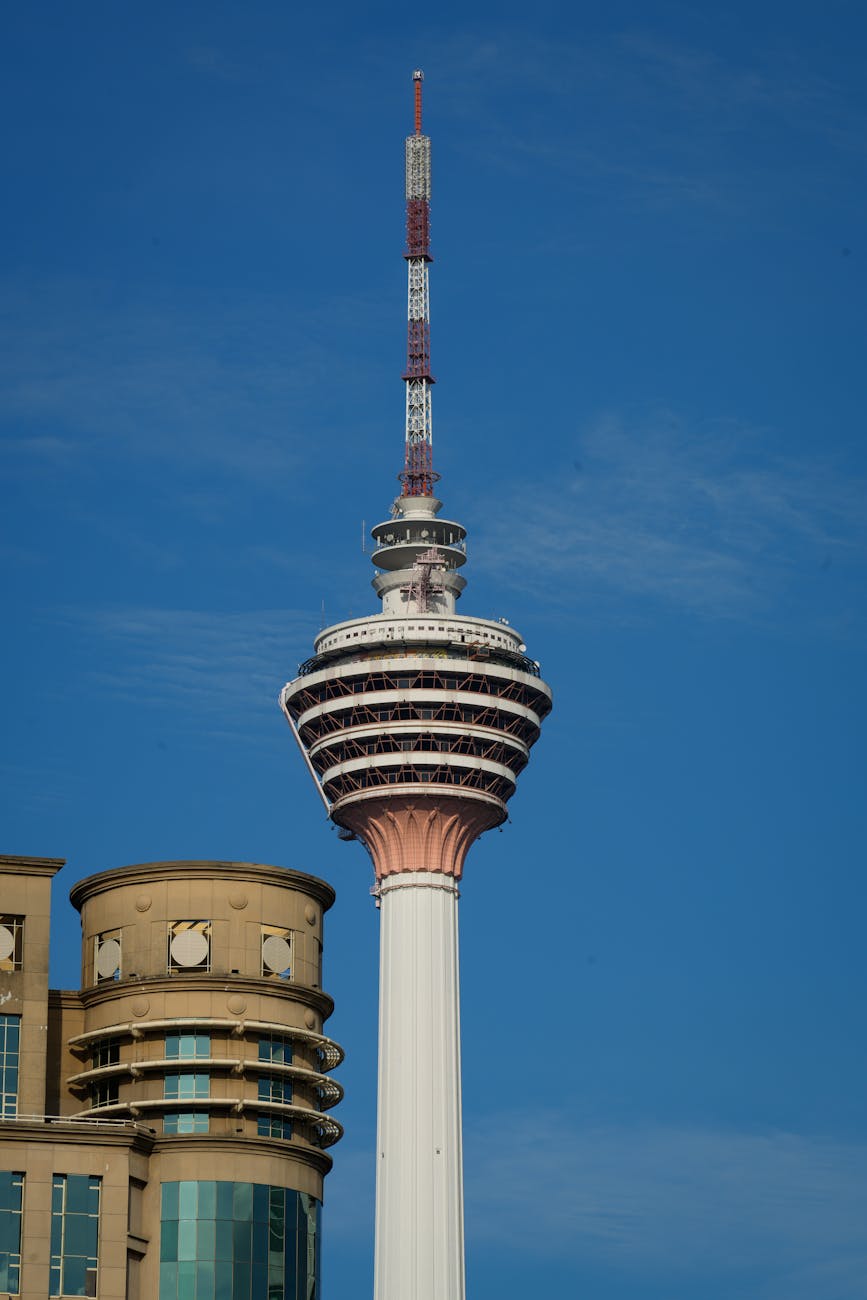 kuala lumpur tower against clear blue sky