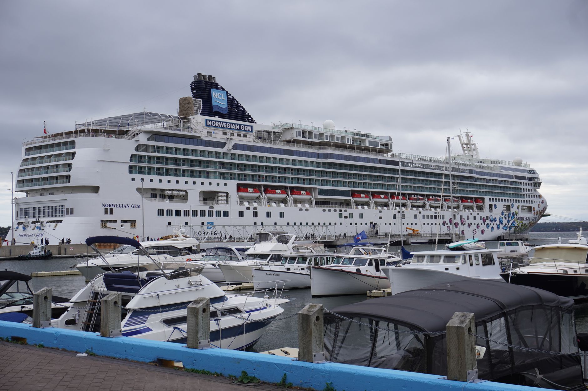 norwegian gem cruise ship docked at harbor