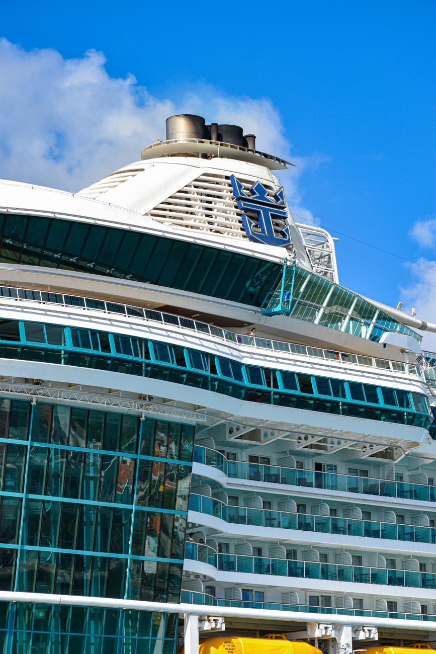 luxurious cruise ship with clear blue sky