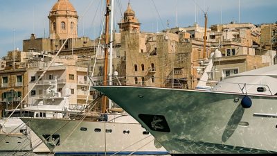 valletta harbor with yachts in malta
