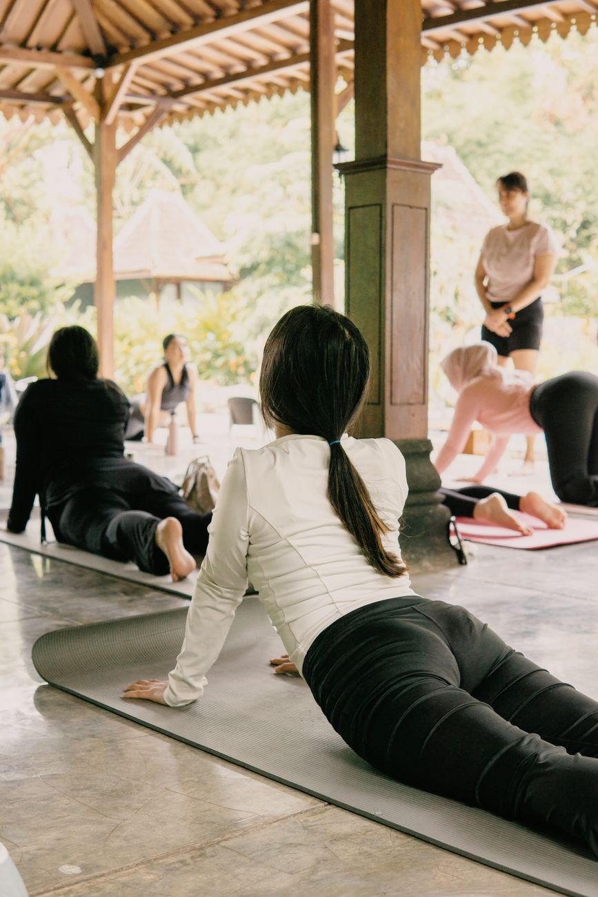 serene group yoga session in jawa barat