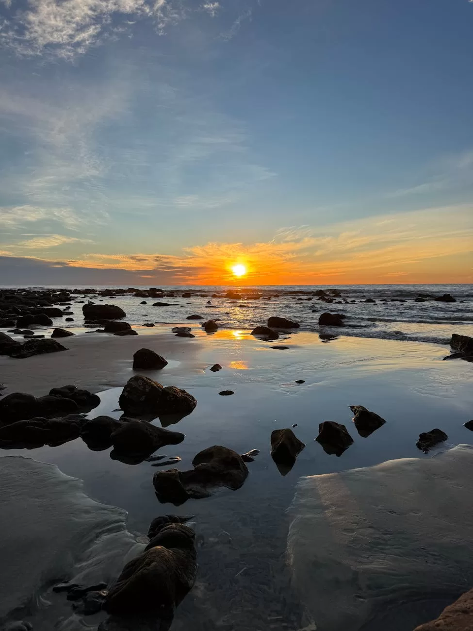 stunning san diego coastal sunset with rocks