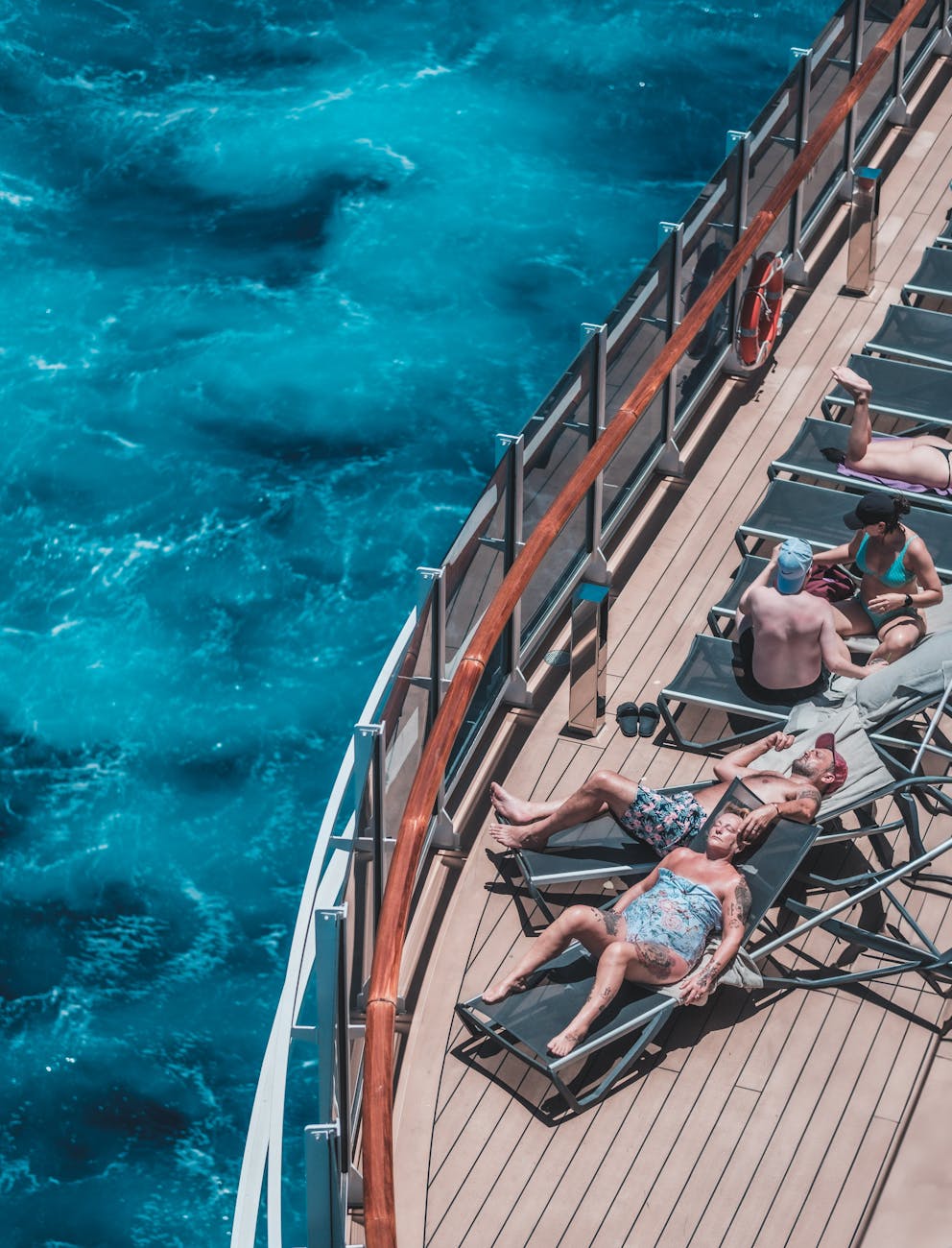 relaxing on a cruise ship under the sun