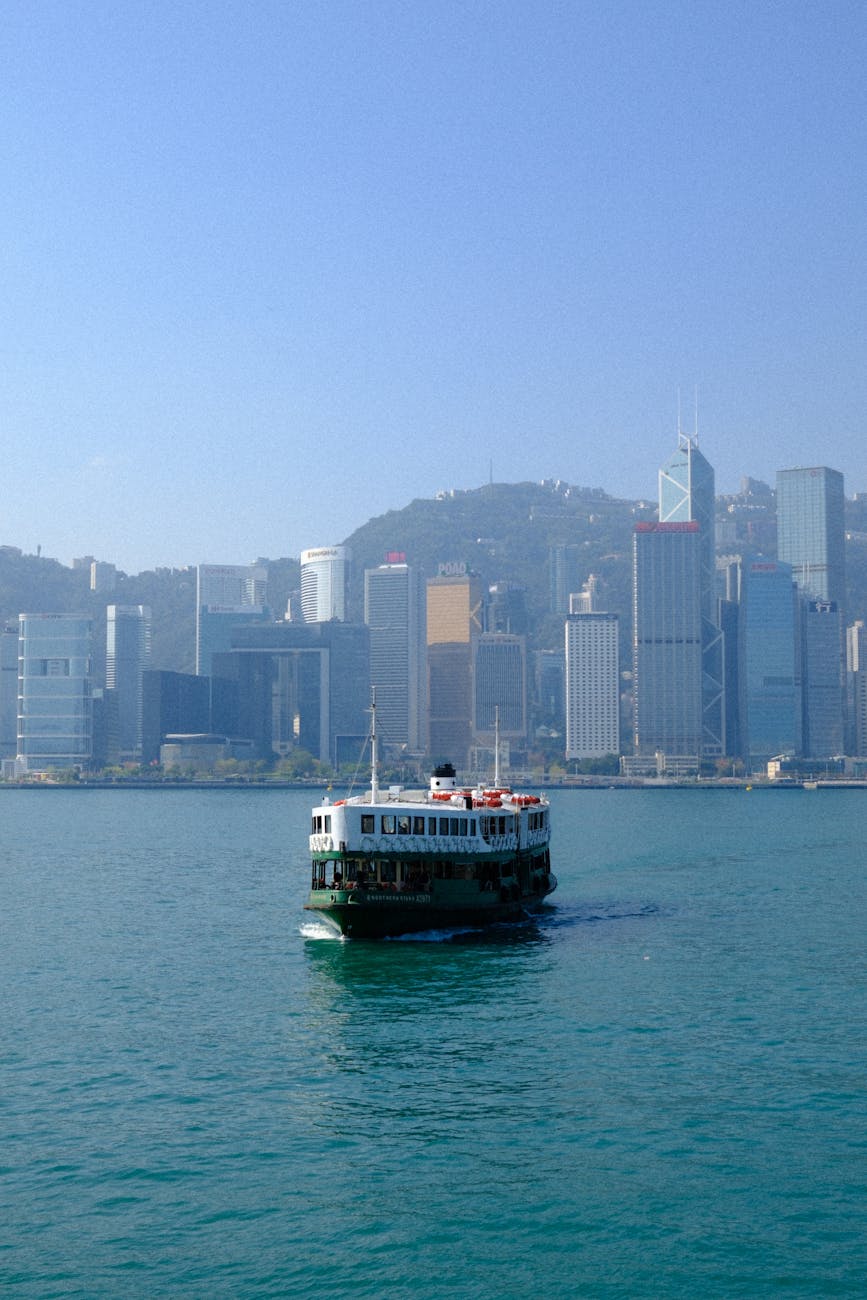 iconic star ferry crossing hong kong harbor