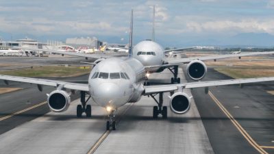 commercial airplanes on runway at pasay city airport