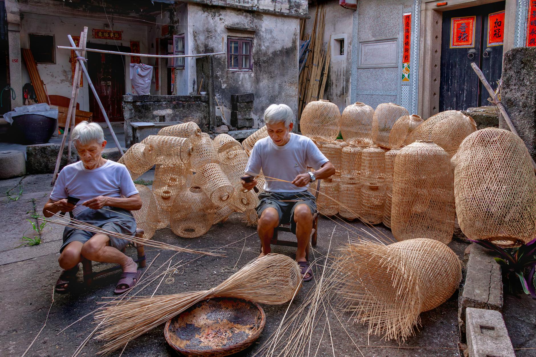 traditional basket weaving in foshan china