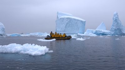 explorer group navigating antarctic waters
