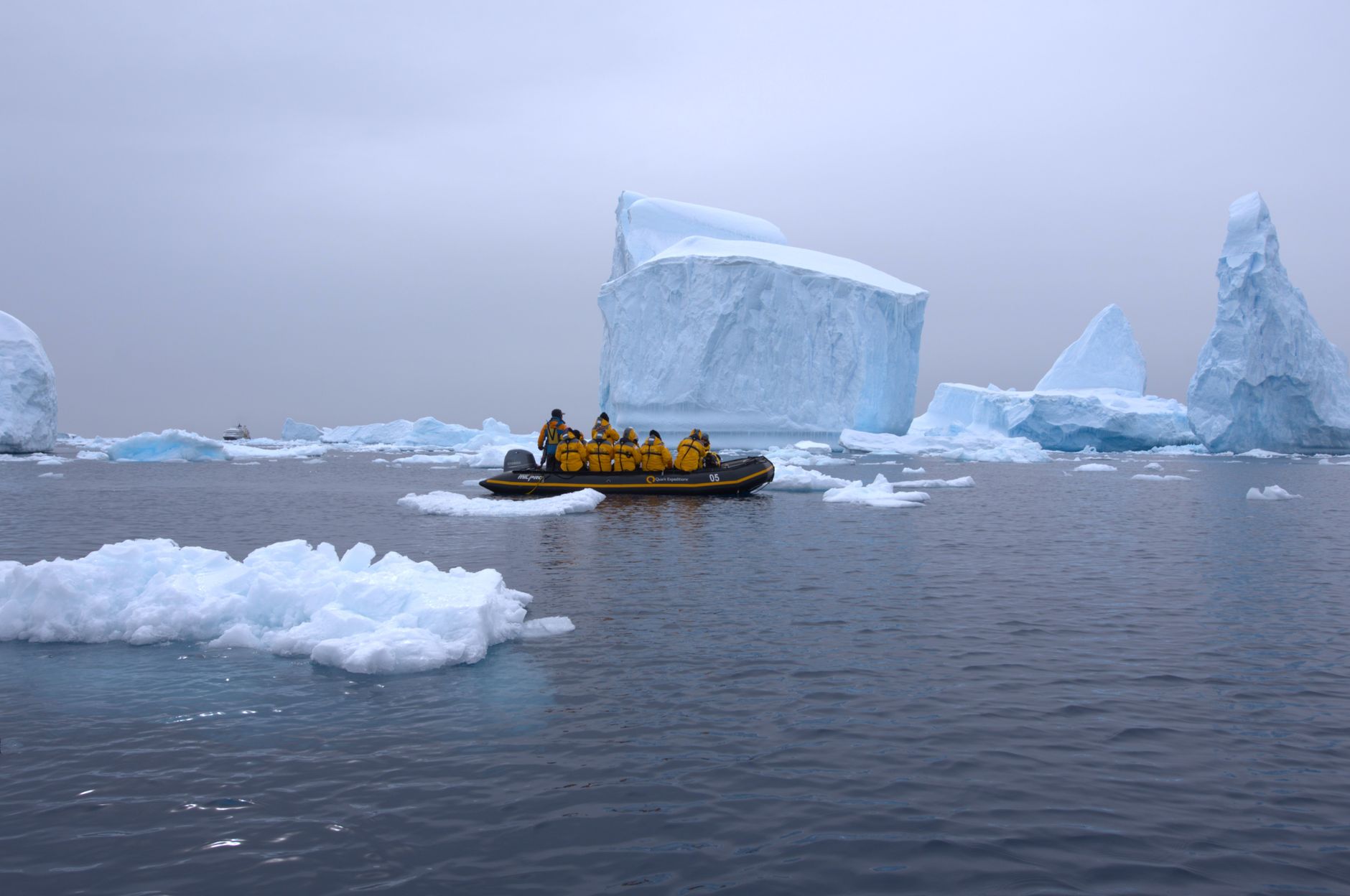 explorer group navigating antarctic waters
