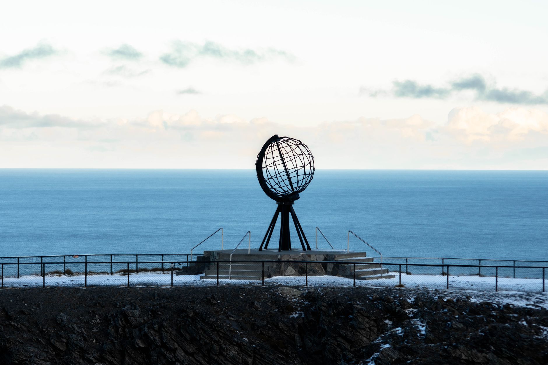stunning north cape globe monument in norway