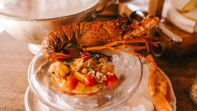 elegant seafood dish featuring lobster