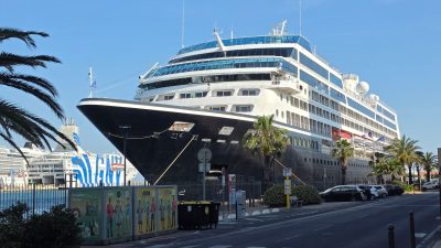 large cruise ship docked in sete harbor