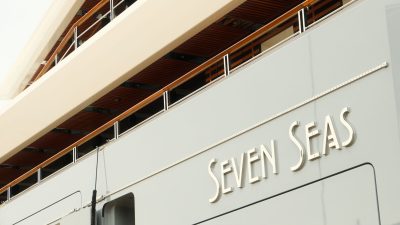 luxurious seven seas superyacht detail