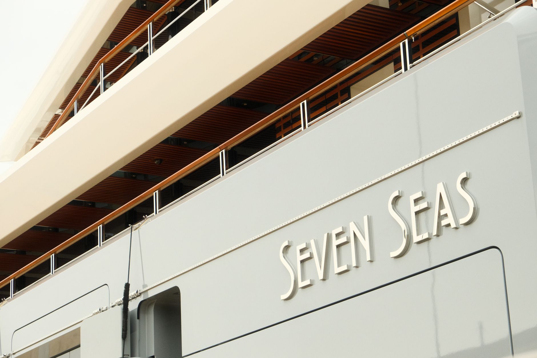luxurious seven seas superyacht detail