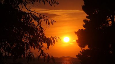 stunning sunset over adriatic sea in zadar
