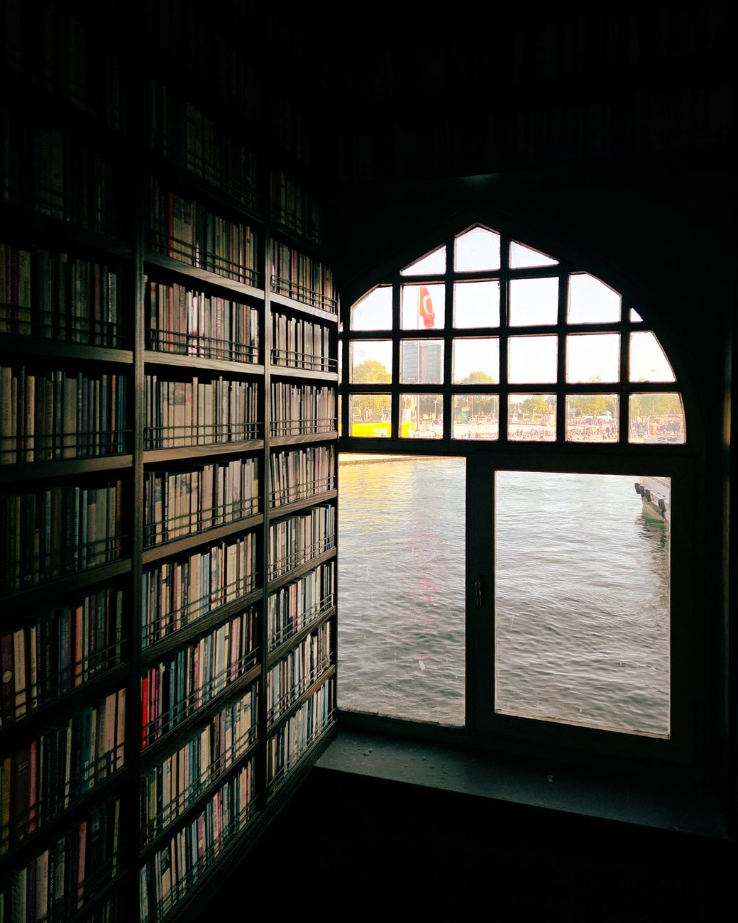 istanbul library window overlooking bosphorus