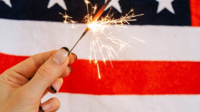 person holding a sparkler