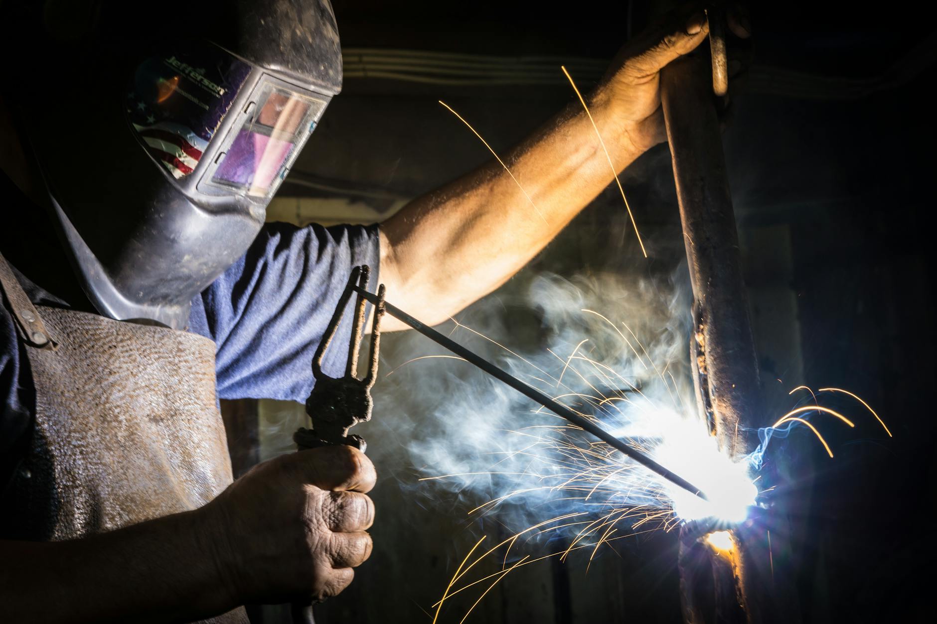 a man doing welding