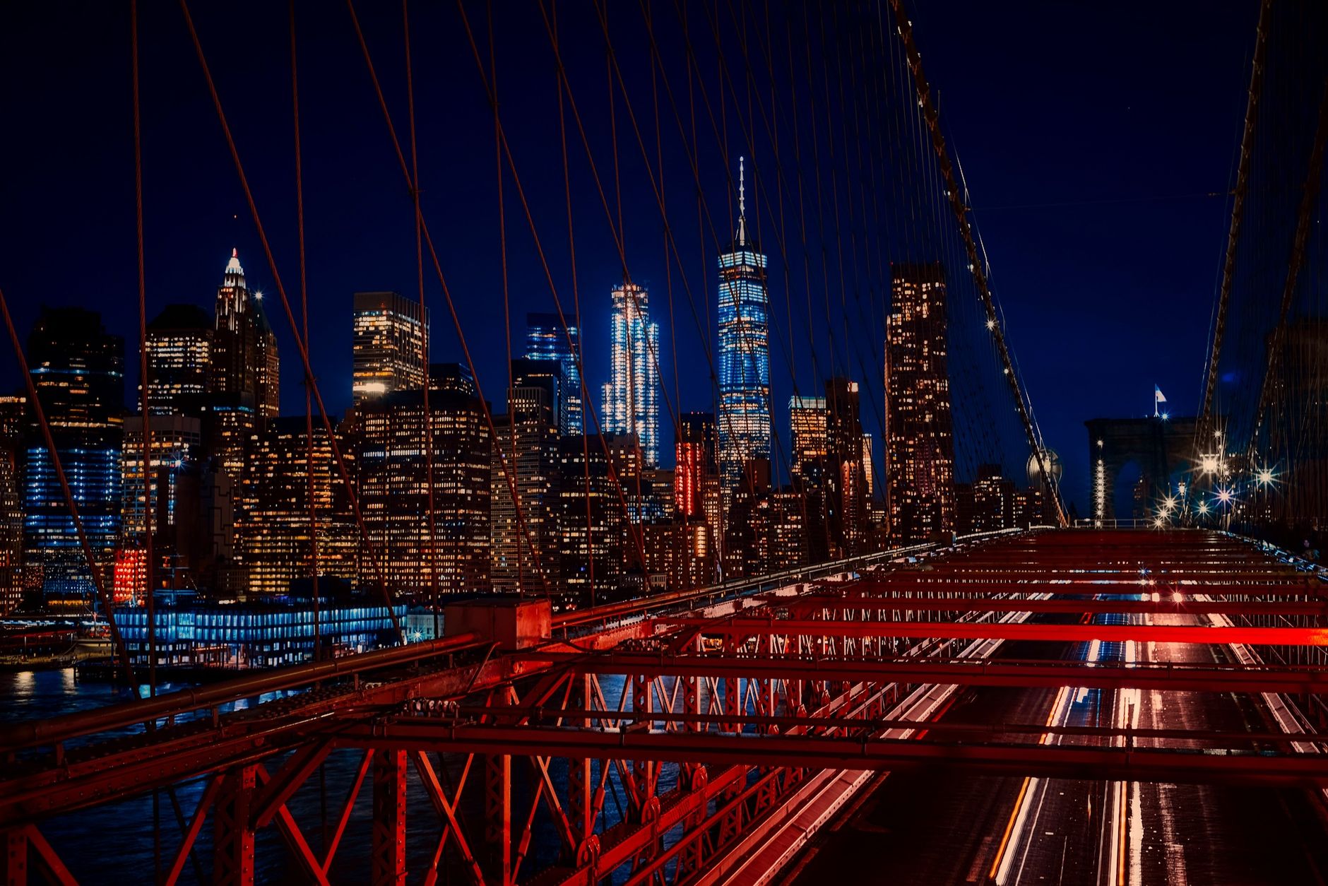 red metal bridge