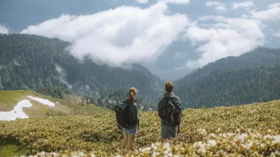 a couple looking at the scenery