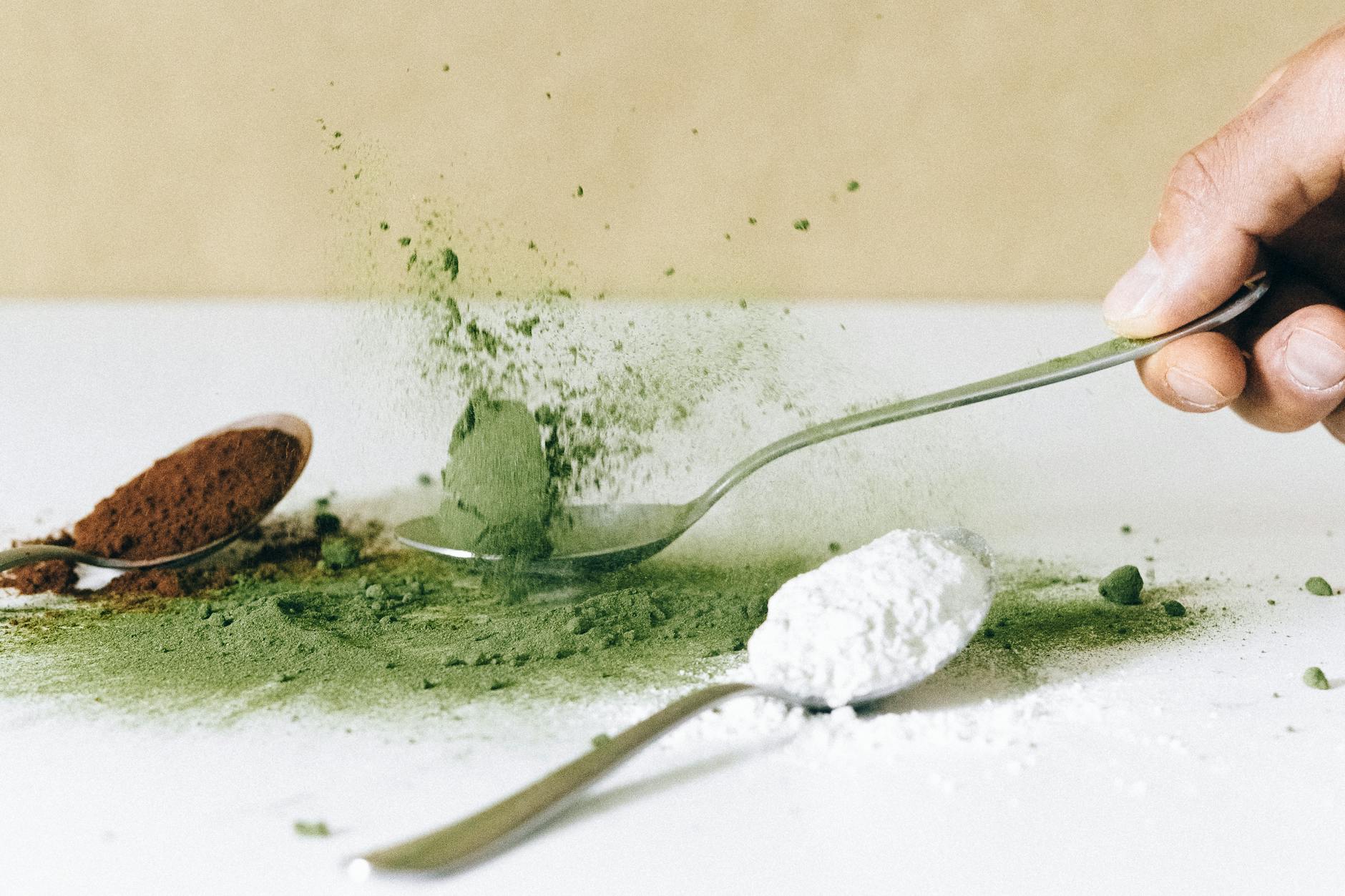 spices powder in the spoon