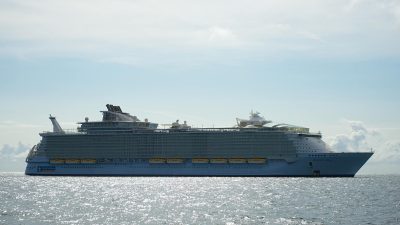 a cruise ship sailing on the sea