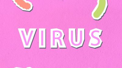 paper cutout of different viruses