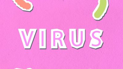 paper cutout of different viruses