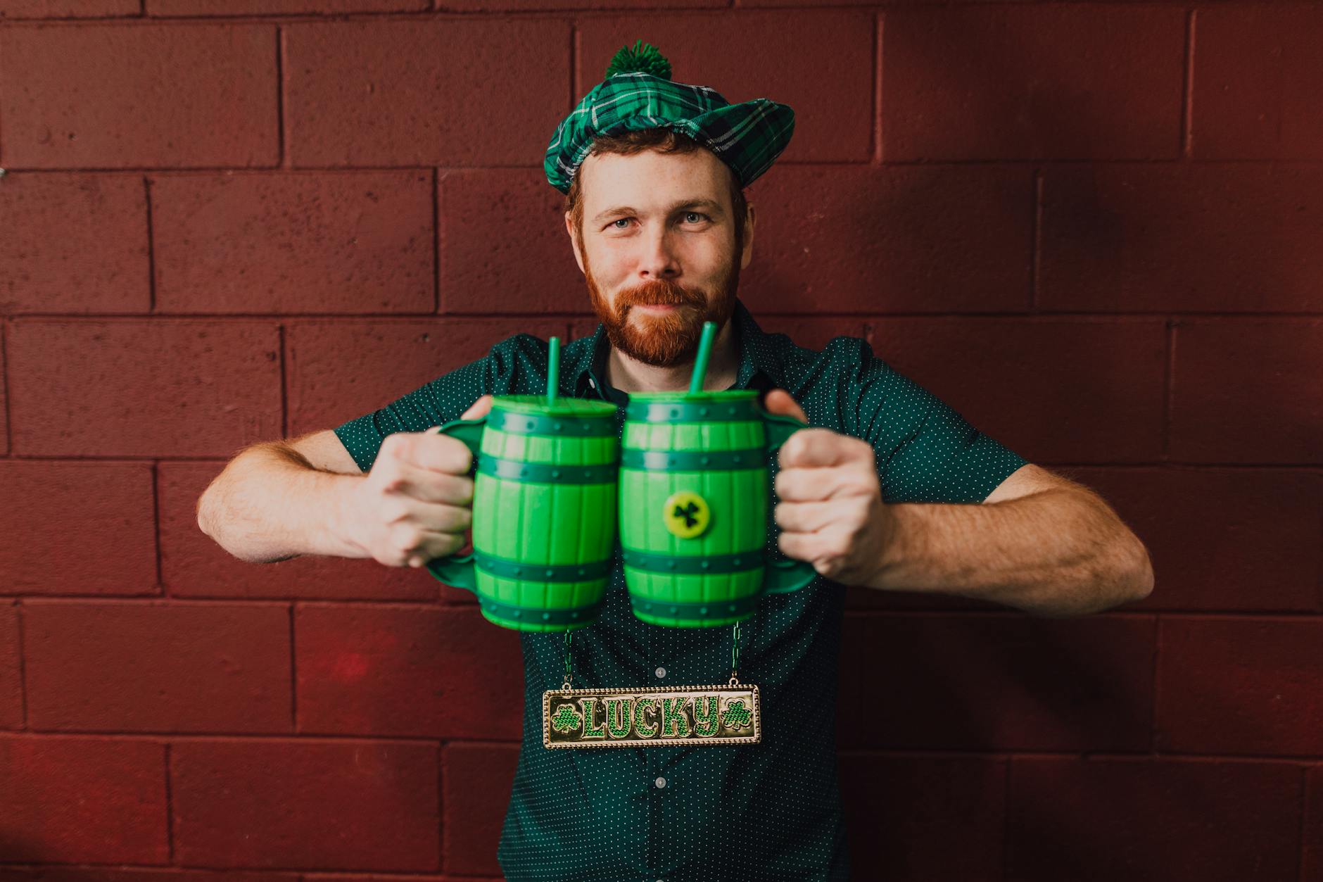 man holiday festive bar