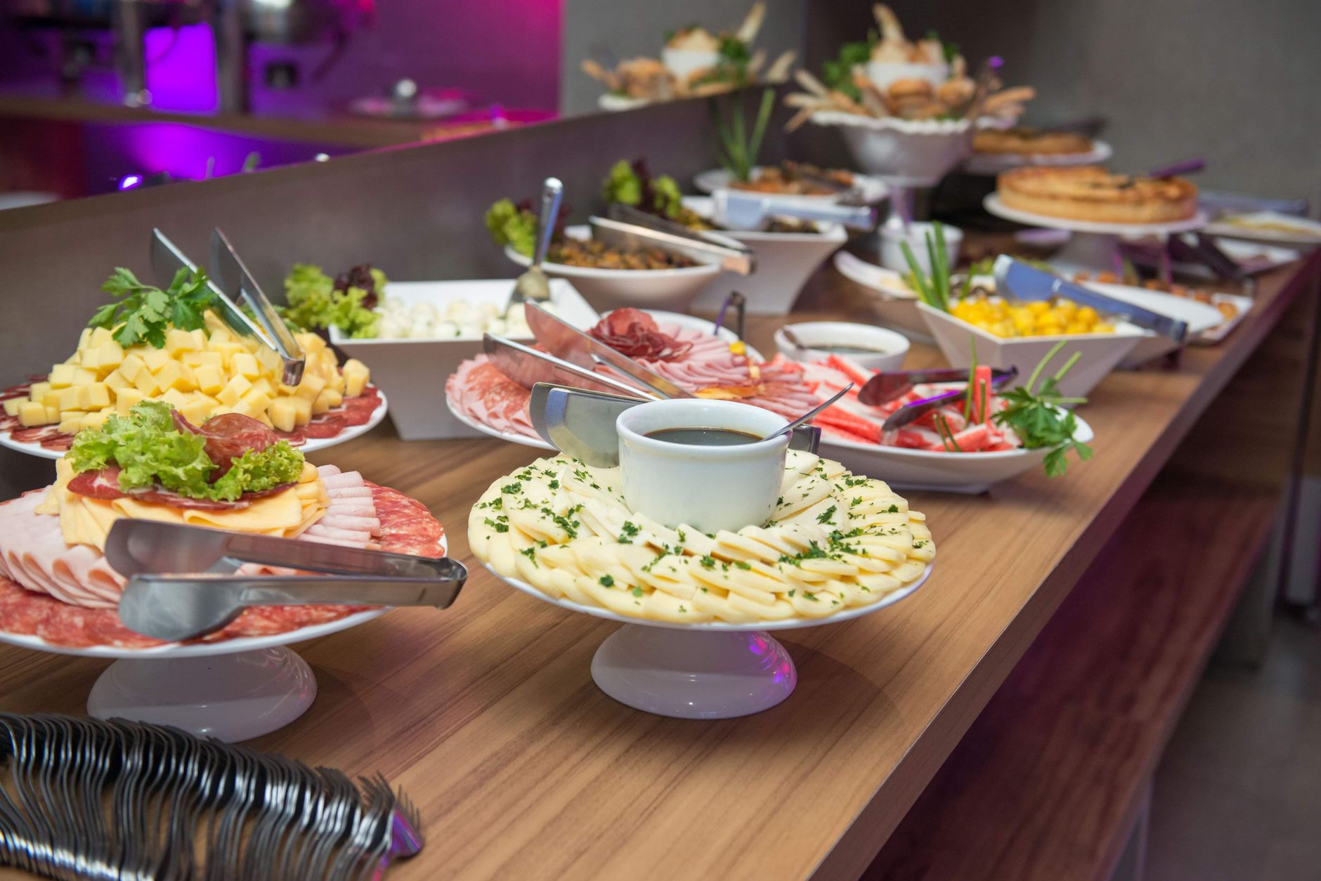 food on the wooden table