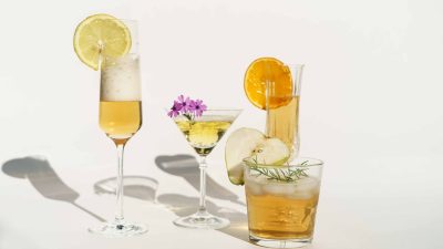 clear drinking glass with yellow liquid