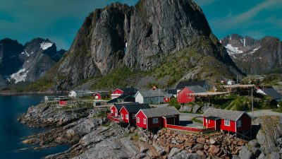 a village between mountains