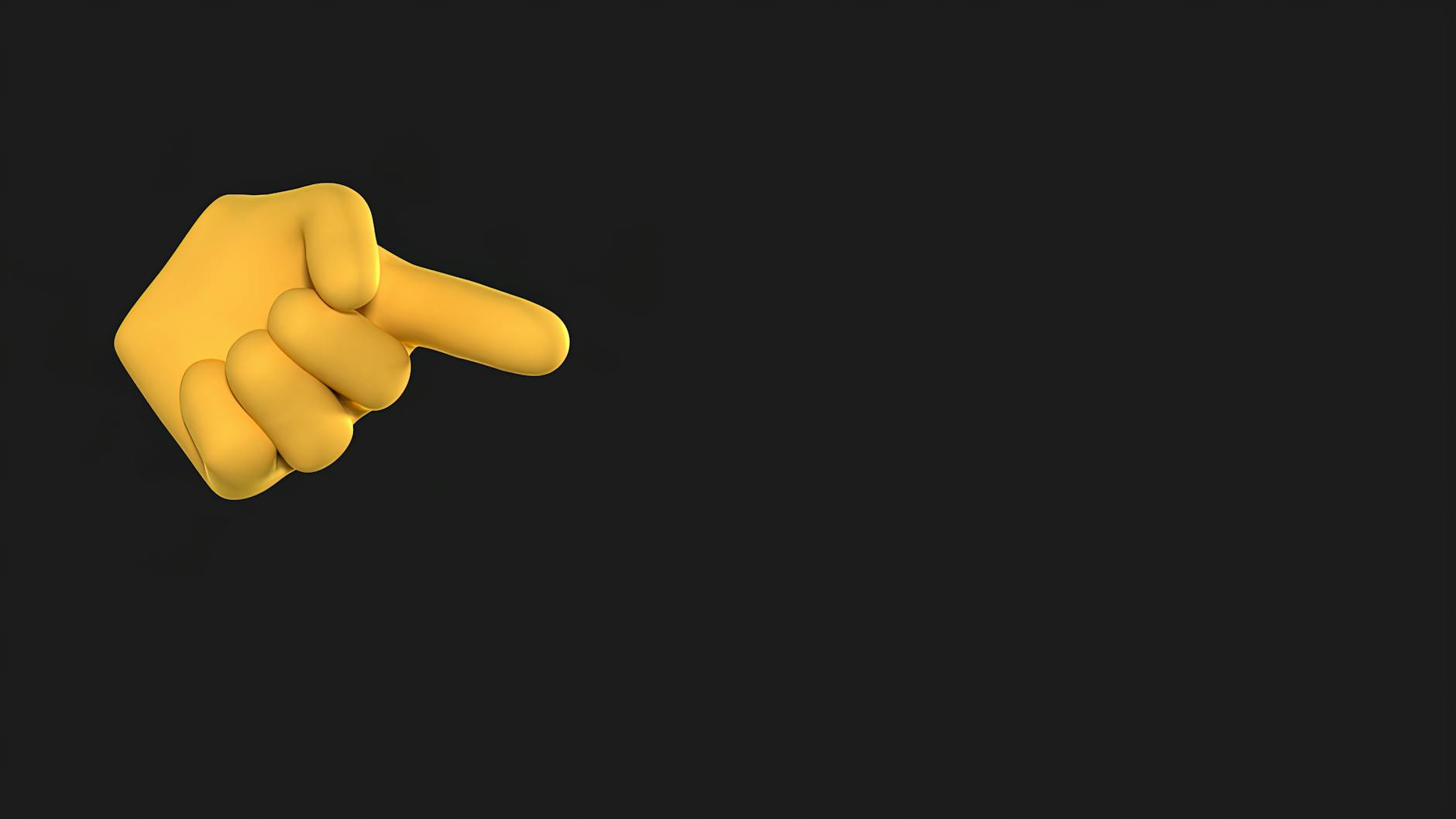 an animation of pointing finger on a black background